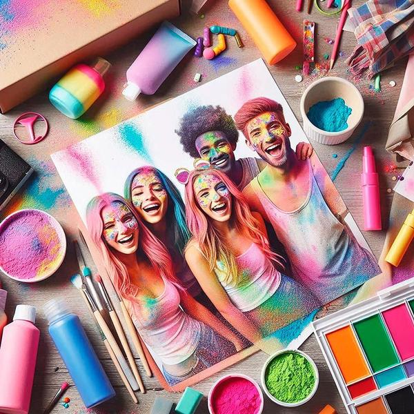 Imagem de Pó Colorido Para Festa Ou Evento Explosão de Cores Com 80G