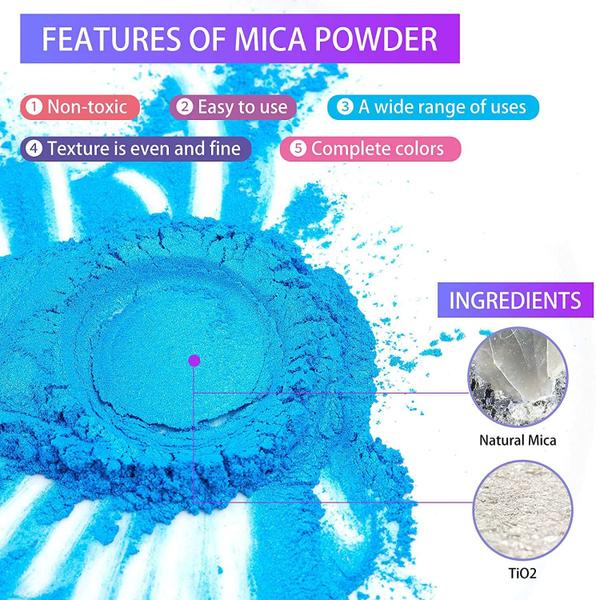 Imagem de Pó de mica de 30 cores para resina epóxi, brilho labial, sombra para os olhos