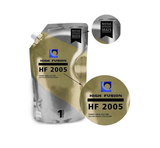 Imagem de Pó de Toner High Fusion HF2005 Compatível para Modelos HP 283 285 435 436 / Preto / Bag 1 kg