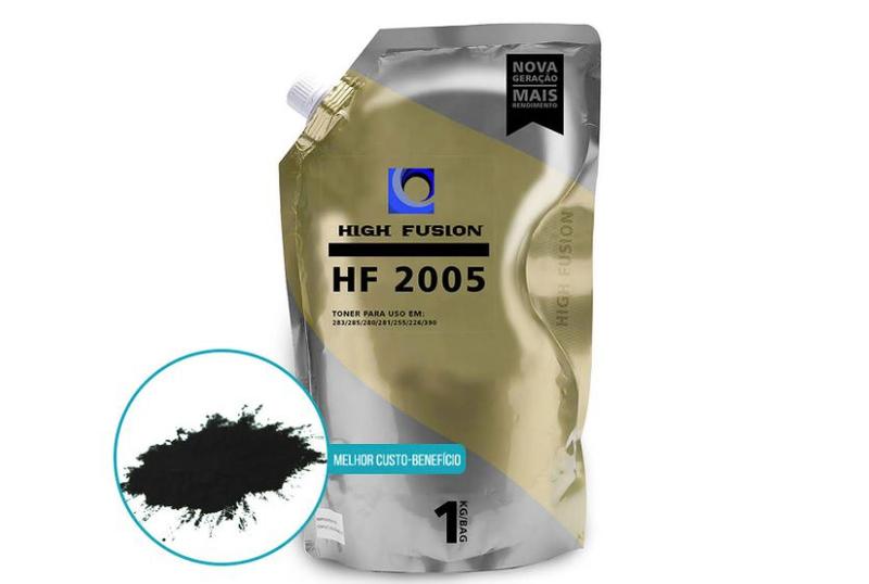 Imagem de Pó de Toner High Fusion HF2005 Compatível para Modelos HP 283 285 435 436 / Preto / Bag 1 kg