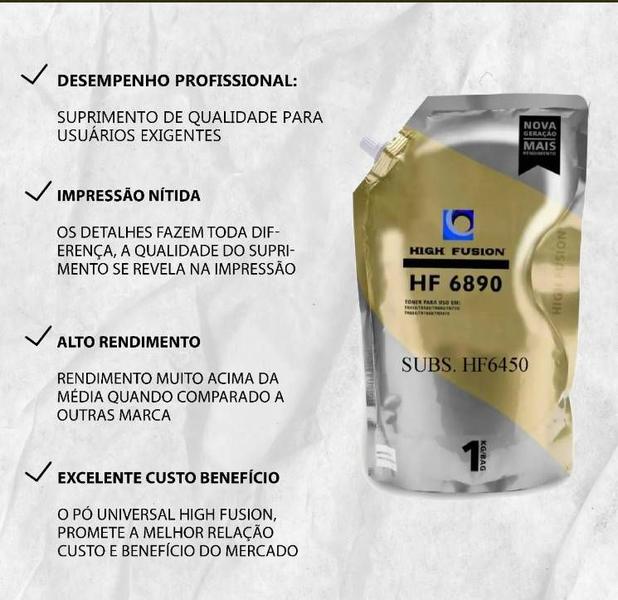 Imagem de PÓ De Toner Universal Hf6890 1kg - HIGH FUSION