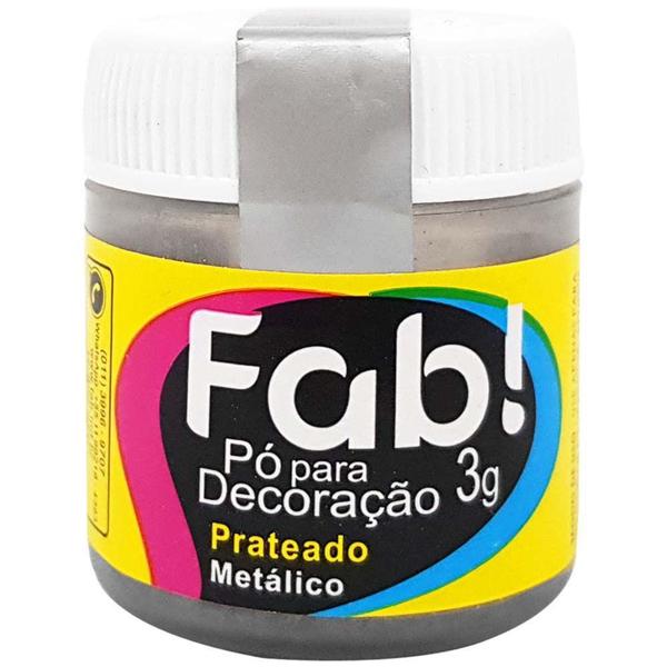 Pó para Decoração Metálico 3g Prateado Fab Imagem de Pó para Decoração Metálico 3g Prateado Fab