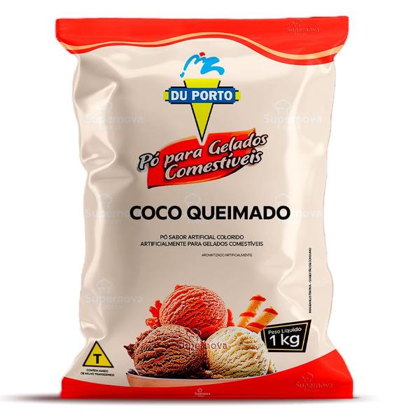 Imagem de Pó para Gelados Comestíveis Sabor Coco Queimado 1Kg - Du Porto