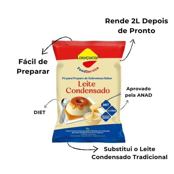 Imagem de Pó para prep. de Sobremesa de Leite Condensado Lowçucar Zero Adição de Açúcares 1kg