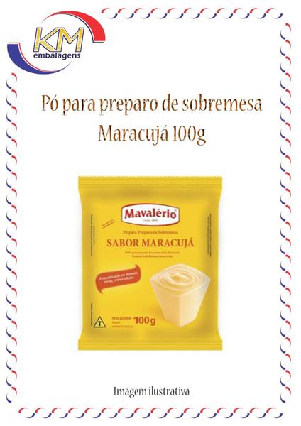 Imagem de Pó para preparo de sobremesa sabor maracujá 100g - Mavalério - mousses, trufas,  coberturas (11639)