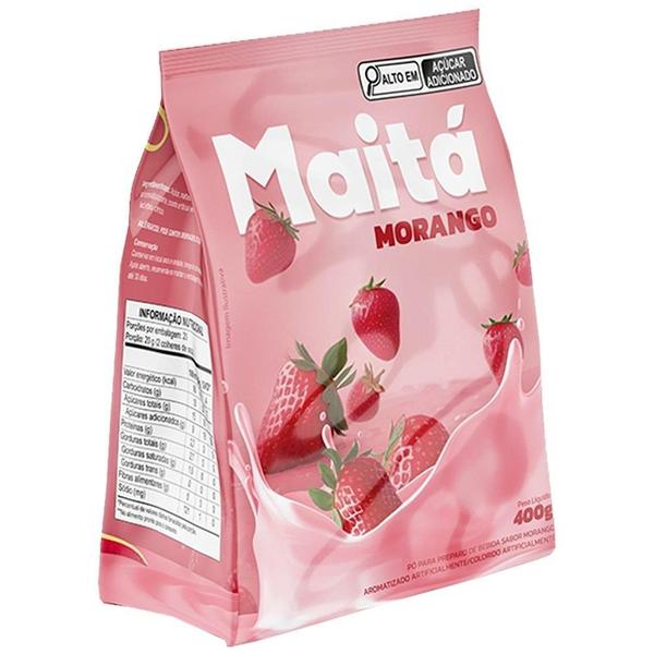 Imagem de Pó para Preparo Maitá Sabor Morango 400g - Embalagem com 24 Unidades