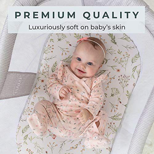 Imagem de Pobibaby - 2 Pack Premium Bassinet Sheets for Standard Bassinets - Ultra-Soft Cotton Blend, Stylish Floral Pattern, Safe and Snug for Baby (Zephyr)