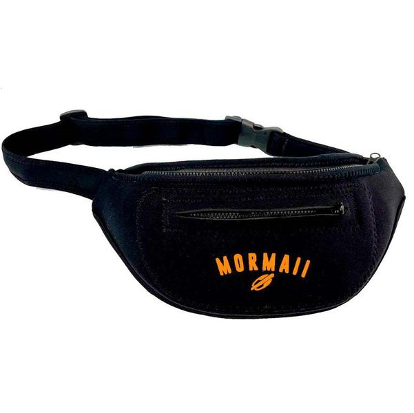 Imagem de Pochete Neoprene Mormaii 2 Zipers Preta Logo Laranja