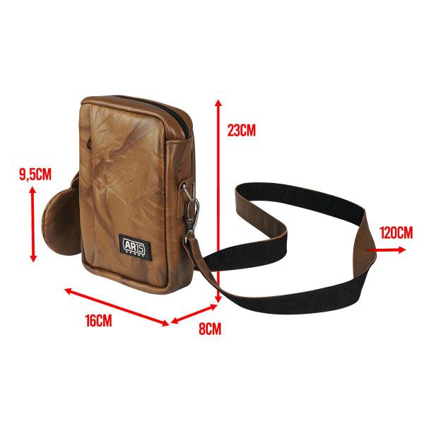 Imagem de Pochete Shoulder Bag de Couro transversal Unissex AR15 Sport Caramelo