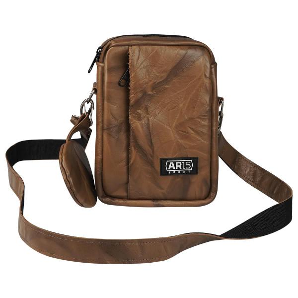 Imagem de Pochete Shoulder Bag de Couro transversal Unissex AR15 Sport Caramelo