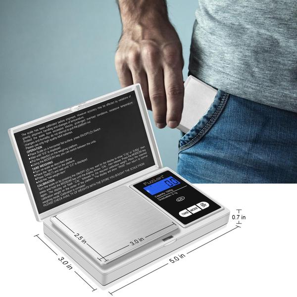 Imagem de Pocket Gram Scale Fuzion Precision 1000g/0,1g de aço inoxidável