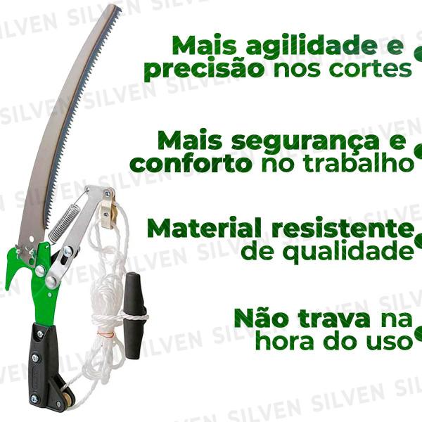 Imagem de Podador De Galhos Com Serrote Curvo 12 Polegadas Bypass Profissional Poda Árvores Jardinagem