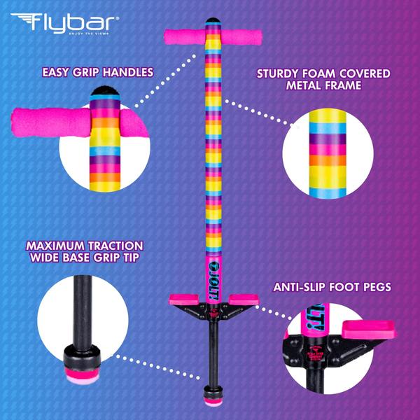 Imagem de Pogo Stick Flybar Jolt para crianças de 18 a 36 kg com alças de espuma