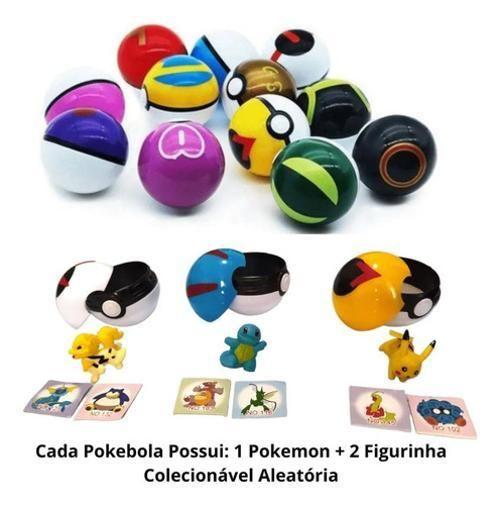 Imagem de Pokebola Kit Com 12 Pçs Bola Pokemon Pop-Up Boneco Dentro