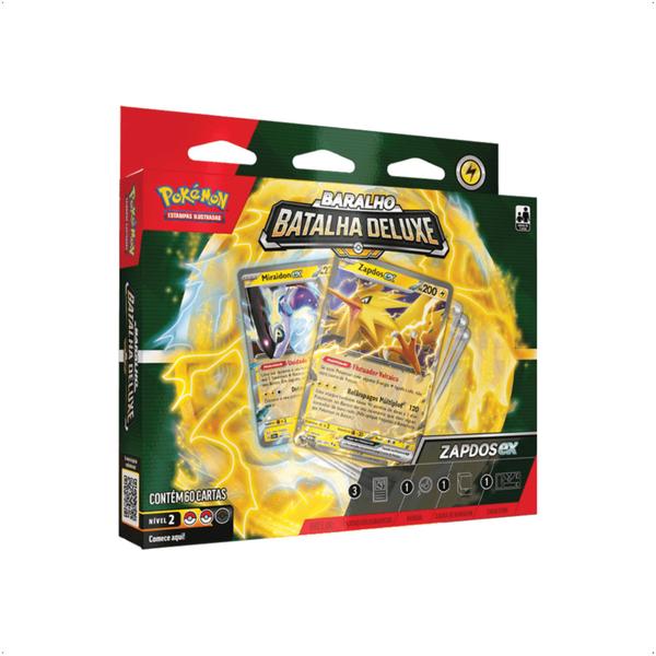 Imagem de Pokemon 2x Decks De Batalha Deluxe  Ninetales e Zapdos TCG Estampas Ilustradas Copag 33948