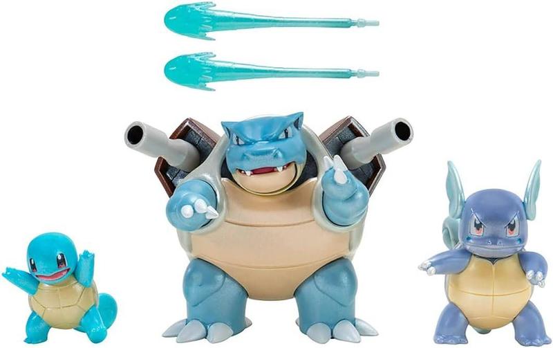 Imagem de Pokemon - 3 Figuras - Squirtle, Wartortle E Blastoise