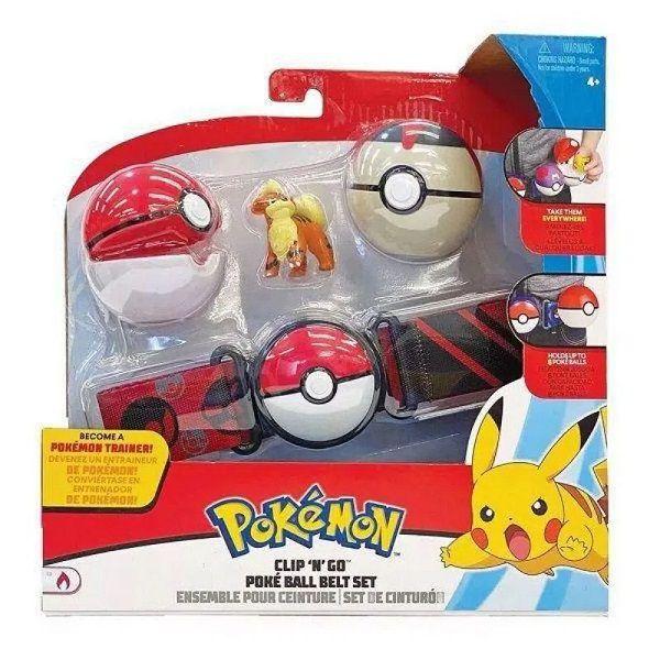 Pokémon Arcanine Kit de Ação Cinto Vermelho Preto 2 Pokebolas - Sunny Imagem de Pokémon Arcanine Kit de Ação Cinto Vermelho Preto 2 Pokebolas - Sunny