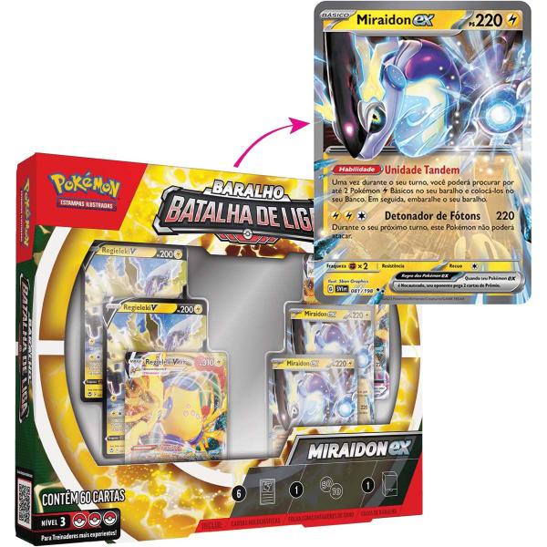 Imagem de Pokemon Baralho Batalha de Liga Miraidon Ex 60 Cartas Copag