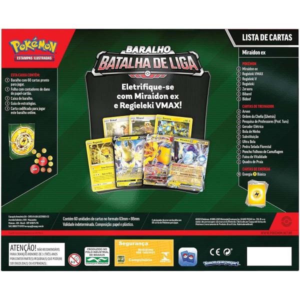 Imagem de Pokemon Baralho Batalha de Liga Miraidon Ex 60 Cartas Copag