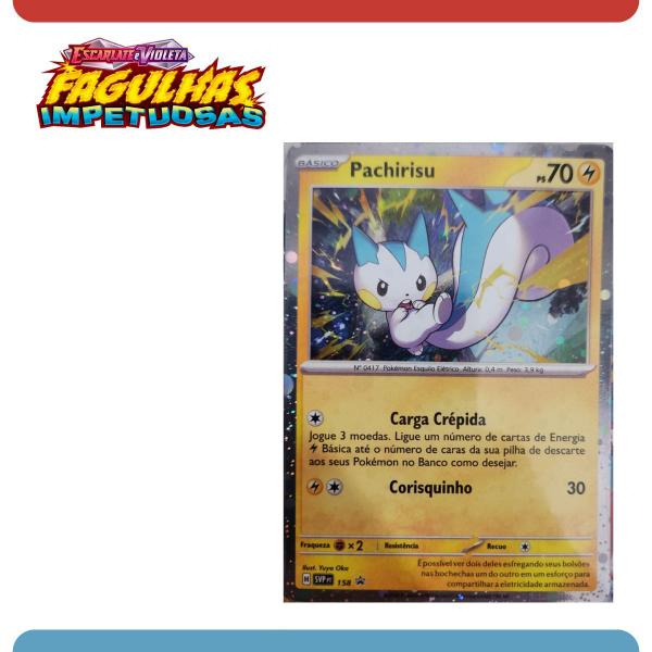 Imagem de Pokemon Blister Pack Triplo Escarlate e Violeta Fagulhas Impetuosas Carta Pachirisu Coleção Geek TCG