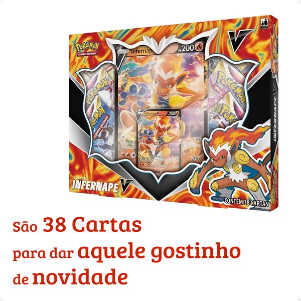 Imagem de Pokemon Box de Cartas Estampas Ilustradas TCG Com 6 Pacotes Booster Infernape V Copag - 31741