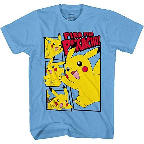 Imagem de Pokemon Boys Pikachu Game Shirt - Gotta Catch Em All - Ash Pikachu Charizard Pokeball Camiseta Oficial (Carolina Blue, Large)