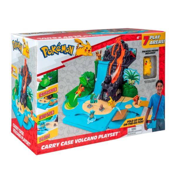 Imagem de Pokémon Carry Case Playset Vulcão Com Mini Figura Inclusa Pikachu