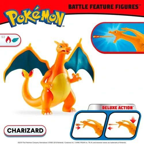 Imagem de Pokémon Deluxe Action Battle Feature - Charizard 10 Cm Articulado  - Sunny