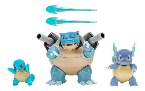 Imagem de Pokemon Evolution Select  Conjunto 3 Figuras - Squirtle, Wartortle E Blastoise  Sunny