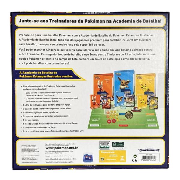 Imagem de Pokemon - Jogo Cartas Academia de Batalha - CINDERACE-V, PIKACHU-V E EEVEE-V - COPAG