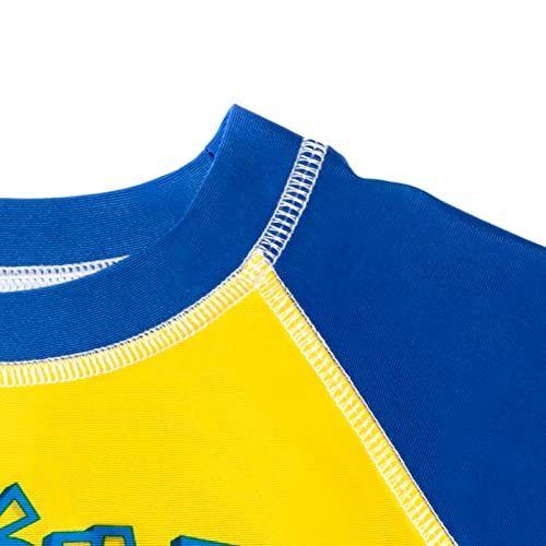 Imagem de Pokemon Pikachu Little Boys Raglan Pullover Swim Rash Guard Swim Trunks Amarelo/Marinha 5-6