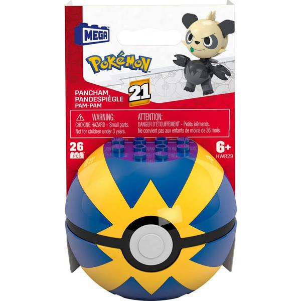 Imagem de Pokémon + Pokébola Pancham Mega Construx Blocos de Montar - Mattel