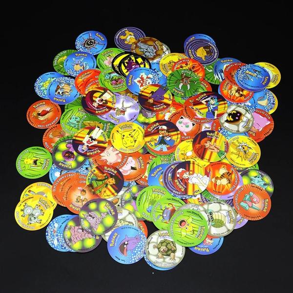 Imagem de Pokémon Tazos 1ª e 2ª Geração - 100/160 Peças 3D (Cartões Quadrados e Redondos) + Álbum