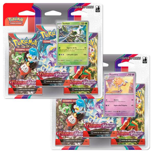 Imagem de Pokémon TCG: 2 Triple Pack SV1 Escarlate e Violeta - Spidops e Espathra