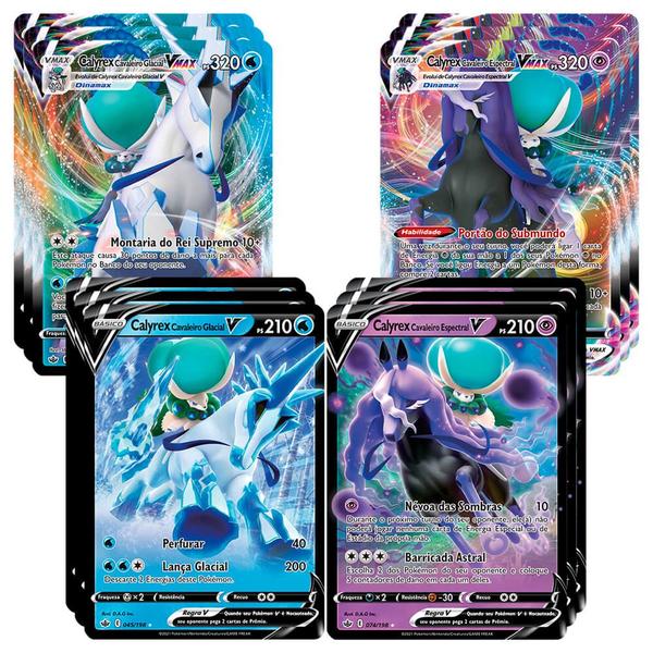 Imagem de Pokémon TCG: Baralhos Batalha de Liga - Calyrex Cavaleiro Espectral VMAX + Calyrex Cavaleiro Glacial VMAX