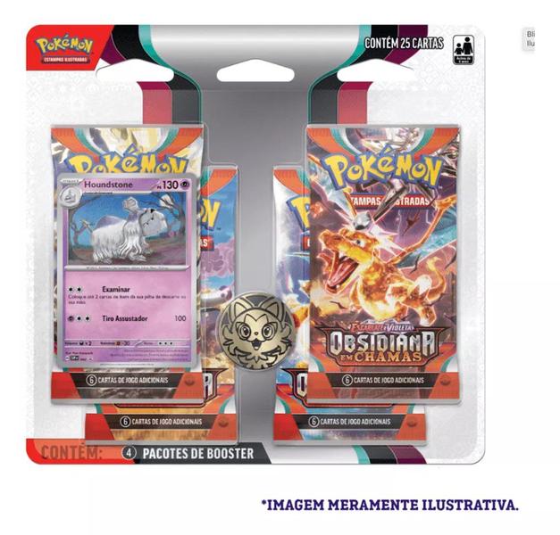 Imagem de Pokémon TCG Quad Pack EV3 Obsidiana em Chamas Houndstone