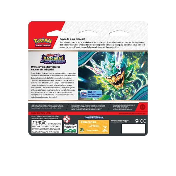 Imagem de Pokémon Triple Pack Pupitar Ev6 Mascaras Do Crepusculo Copag