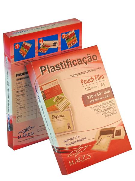 Imagem de Polaseal A4 220x307 - 100 folhas - Plástico para plastificação Pouch Film 0,07