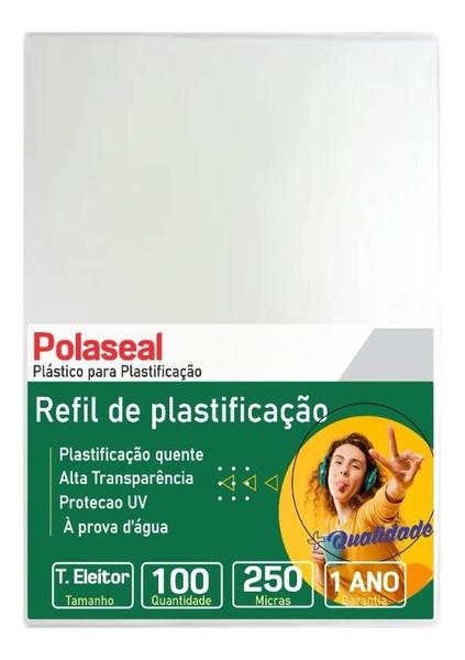 Imagem de Polaseal Plástico para Plastificação T.Eleitor 66x106x0,10mm 100un