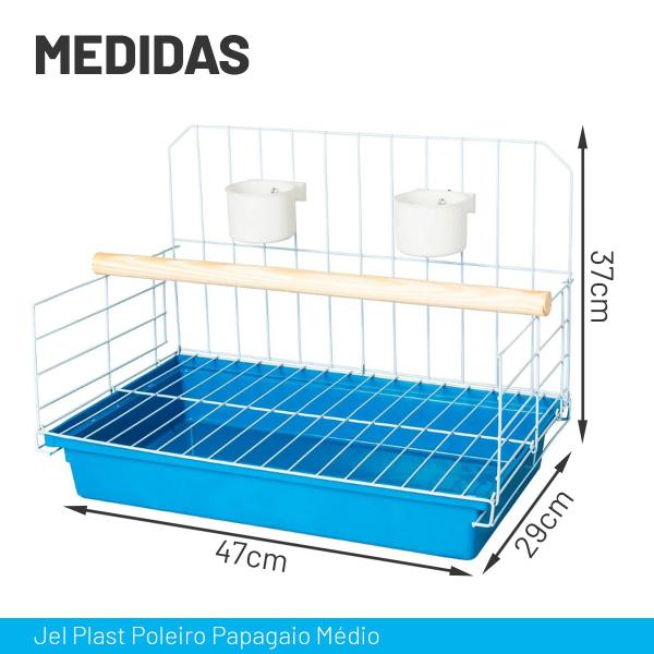 Imagem de Poleiro Para Papagaio Medio Azul - Jel Plast