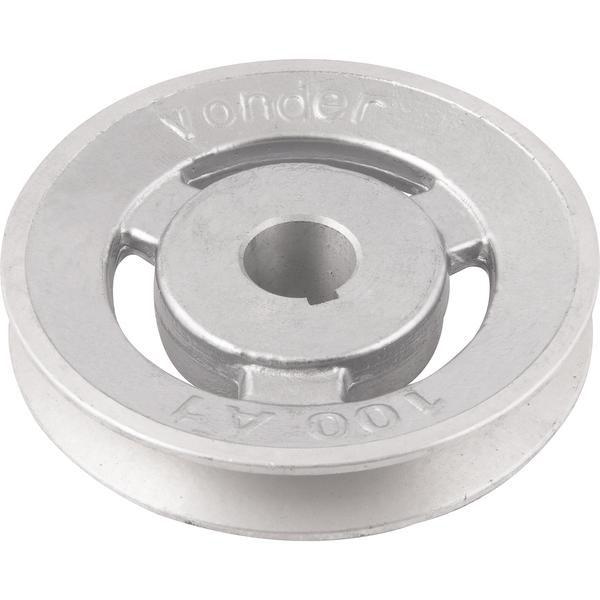 Polia Alumínio 1 Canal Perfil A 100mm com Furo 19mm - Vonder Imagem de Polia Alumínio 1 Canal Perfil A 100mm com Furo 19mm - Vonder