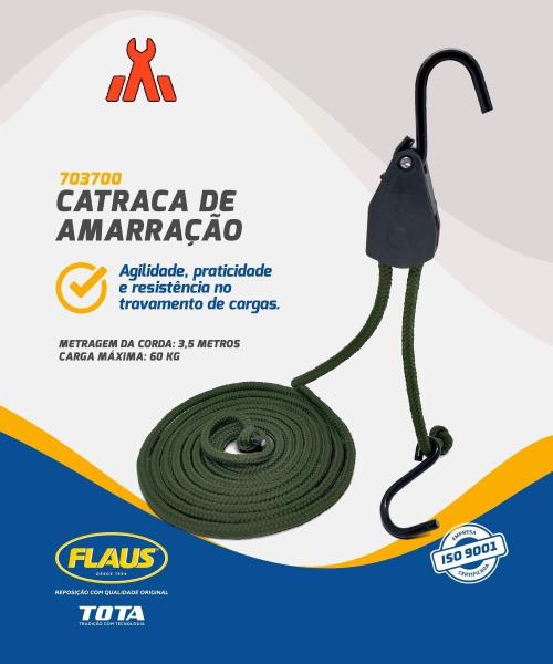 Imagem de Polia Corda Catraca De Amarracao 3,5 Mts Carga Maxima 60Kg