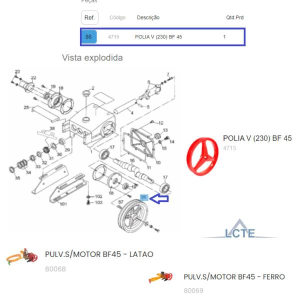 Imagem de Polia V Para Pulverizador Agricola Buffalo Original