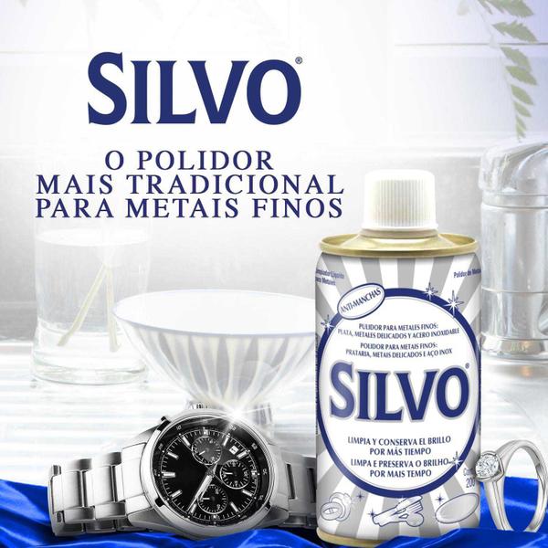 Imagem de Polidor Líquido de Metais Finos Silvo Anti-manchas 200ml