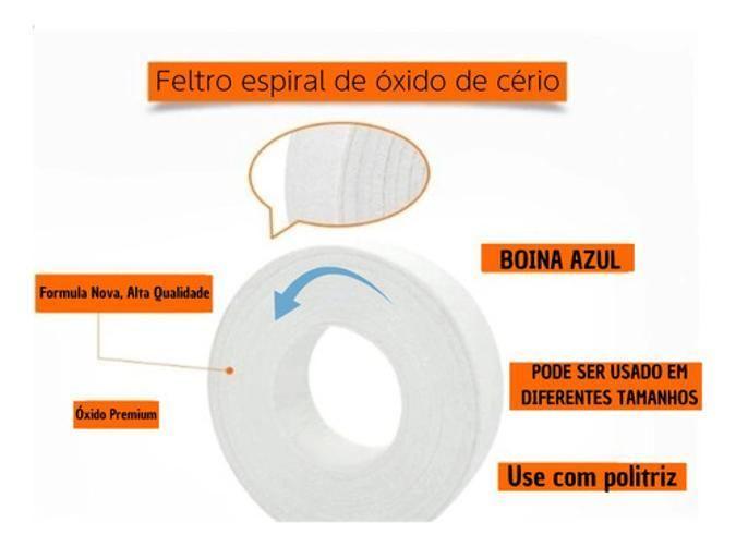 Polir Vidro Oxido Politriz Feltro Rebolo Boina Espiral Azul - AGS Imagem de Polir Vidro Oxido Politriz Feltro Rebolo Boina Espiral Azul