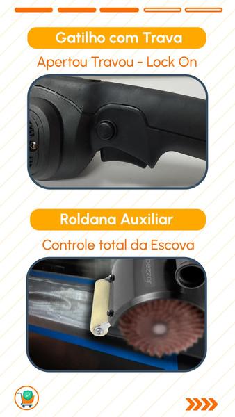 Imagem de Politriz Escovadeira Vonder PEV 1381380W 220V + Roda lixa G180 100 x 120 mm e 3 Escovas Rotação 600 a 3000 rpm