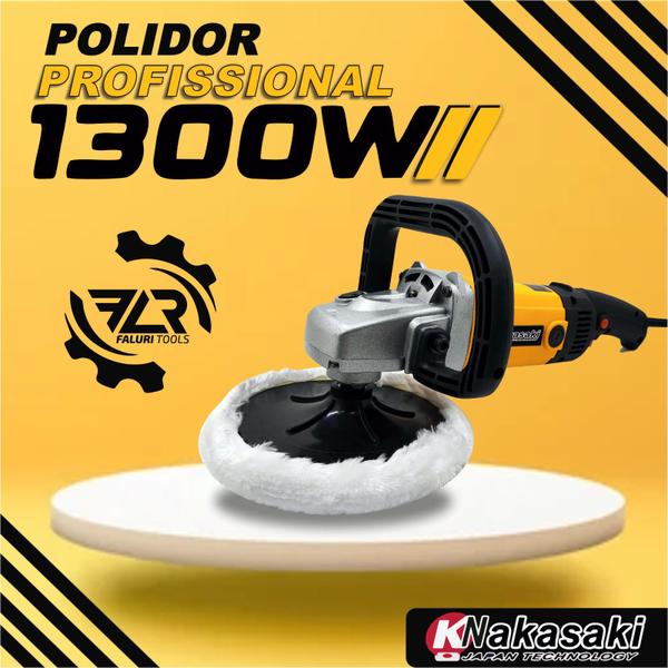 Imagem de Politriz Polidor de Mão Angular Automotiva 7pol 1300w Nakasaki Profissional - NAKAZAKI