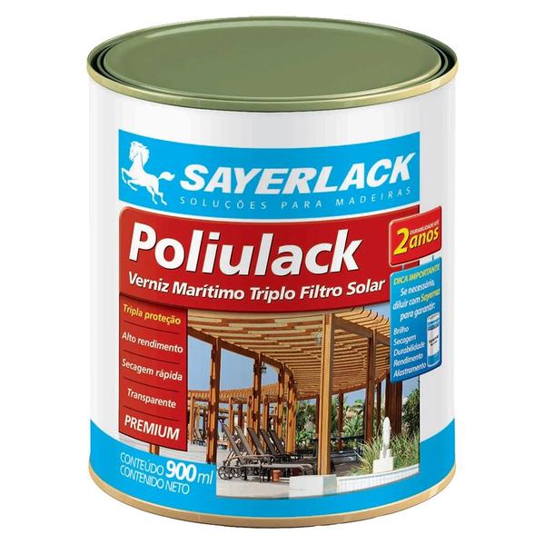 Poliulack Marítimo Premium Verniz Transparente Brilhante 900ml - Sayerlack Imagem de Poliulack Marítimo Premium Verniz Transparente Brilhante 900ml
