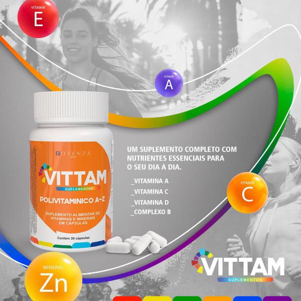 Imagem de Polivitamínico AZ Multivitamínico Vitamina B12 Vittam 30 cápsulas