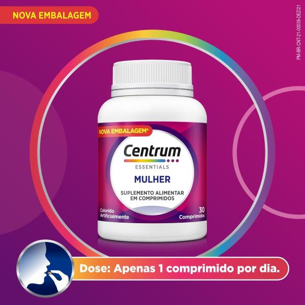 Imagem de Polivitamínico Centrum Essentials Mulher de A a Zinco 30 comprimidos